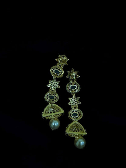 Diamond Earrings Bridal Jewelry Costume silver jewelry Alloy based Jewelry  - SHABURIS Fashion Jewelry