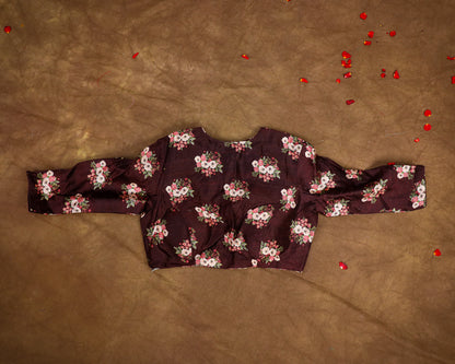 Hand Painted Pen Kalamkari Blouse for Saree – Artisan Kalamkari Silk Blouse – Festive & Wedding Ethnic Wear