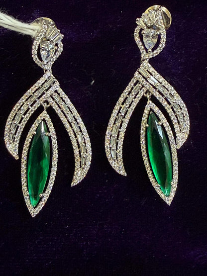 Diamond Earrings Bridal Jewelry Costume silver jewelry Alloy based Jewelry  - SHABURIS Fashion Jewelry