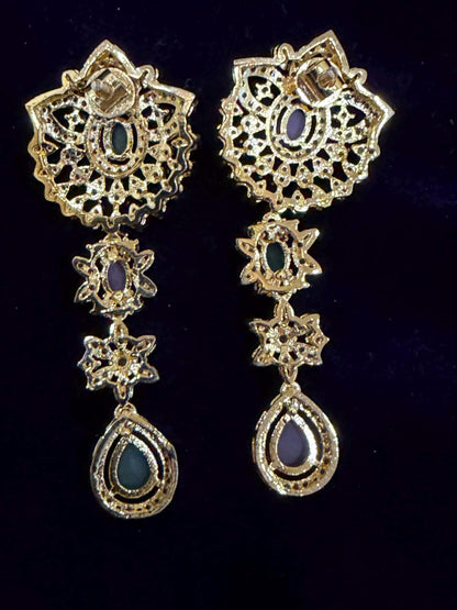Diamond Earrings Bridal Jewelry Costume silver jewelry Alloy based Jewelry  - SHABURIS Fashion Jewelry