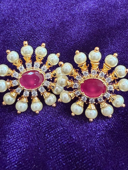 Diamond Earrings Bridal Jewelry Costume silver jewelry Alloy based Jewelry  - SHABURIS Fashion Jewelry