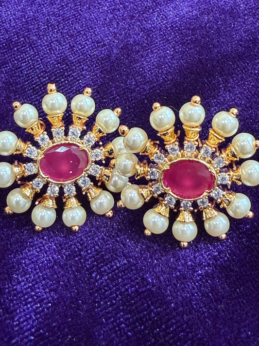 Diamond Earrings Bridal Jewelry Costume silver jewelry Alloy based Jewelry  - SHABURIS Fashion Jewelry