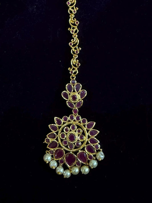 Diamond Maang tikka Bridal Jewelry Costume silver jewelry Alloy based Jewelry  - SHABURIS Fashion Jewelry