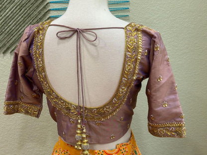 Maggam work Blouse for Saree –  Pink Blouse - Artisan Silk Blouse – Festive & Wedding Ethnic Wear