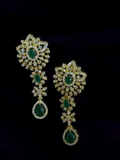 Diamond Earrings Bridal Jewelry Costume silver jewelry Alloy based Jewelry  - SHABURIS Fashion Jewelry