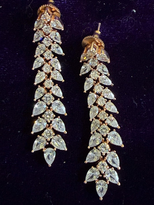 Diamond Earrings Bridal Jewelry Costume silver jewelry Alloy based Jewelry  - SHABURIS Fashion Jewelry