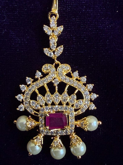 Diamond Maang tikka Bridal Jewelry Costume silver jewelry Alloy based Jewelry  - SHABURIS Fashion Jewelry