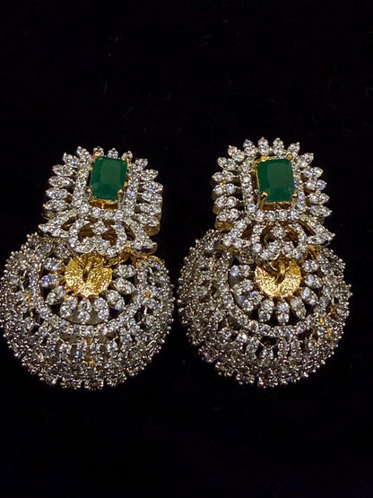 Diamond Earrings Bridal Jewelry Costume silver jewelry Alloy based Jewelry  - SHABURIS Fashion Jewelry