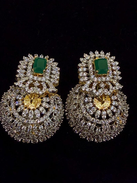 Diamond Earrings Bridal Jewelry Costume silver jewelry Alloy based Jewelry  - SHABURIS Fashion Jewelry