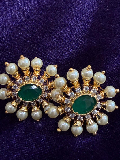 Diamond Earrings Bridal Jewelry Costume silver jewelry Alloy based Jewelry  - SHABURIS Fashion Jewelry