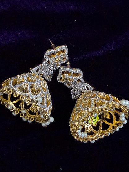 Diamond Earrings Bridal Jewelry Costume silver jewelry Alloy based Jewelry  - SHABURIS Fashion Jewelry