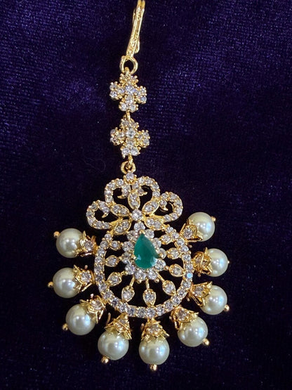 Diamond Maang tikka Bridal Jewelry Costume silver jewelry Alloy based Jewelry  - SHABURIS Fashion Jewelry