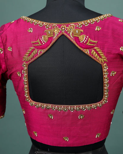 Maggam work Blouse for Saree – Maroon Blouse Artisan Silk Blouse – Festive & Wedding Ethnic Wear