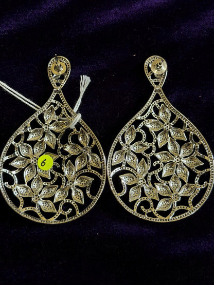 Diamond Earrings Bridal Jewelry Costume silver jewelry Alloy based Jewelry  - SHABURIS Fashion Jewelry