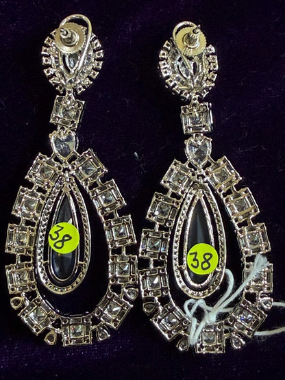 Diamond Earrings Bridal Jewelry Costume silver jewelry Alloy based Jewelry  - SHABURIS Fashion Jewelry