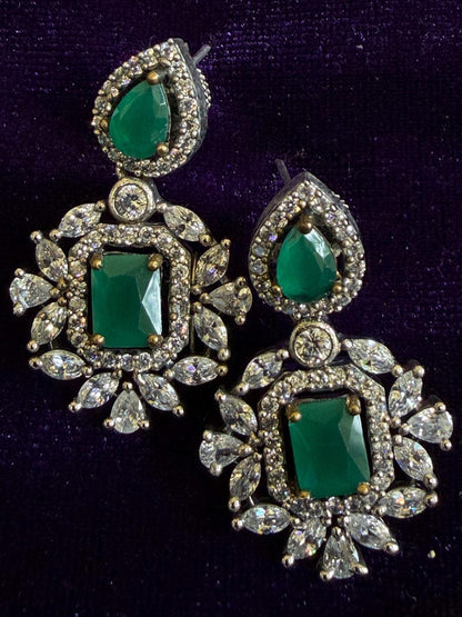 Diamond Earrings Bridal Jewelry Costume silver jewelry Alloy based Jewelry  - SHABURIS Fashion Jewelry