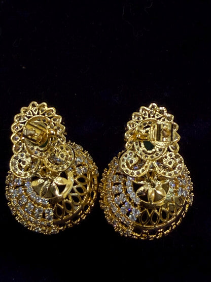 Diamond Earrings Bridal Jewelry Costume silver jewelry Alloy based Jewelry  - SHABURIS Fashion Jewelry