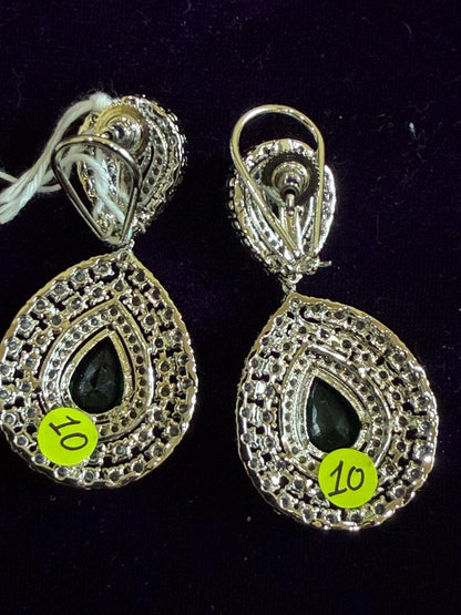 Diamond Earrings Bridal Jewelry Costume silver jewelry Alloy based Jewelry  - SHABURIS Fashion Jewelry