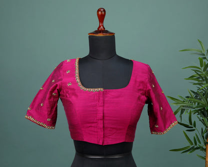 Maggam work Blouse for Saree – Maroon Blouse Artisan Silk Blouse – Festive & Wedding Ethnic Wear