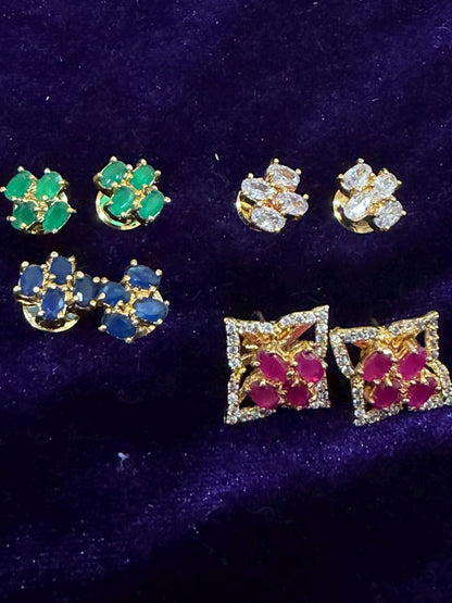 Diamond Earrings Bridal Jewelry Costume silver jewelry Alloy based Jewelry  - SHABURIS Fashion Jewelry