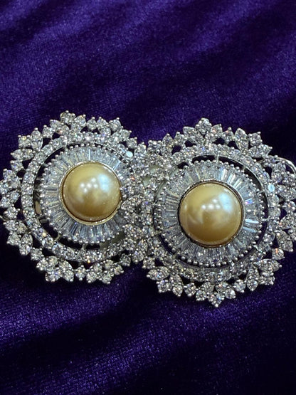 Diamond Earrings Bridal Jewelry Costume silver jewelry Alloy based Jewelry  - SHABURIS Fashion Jewelry