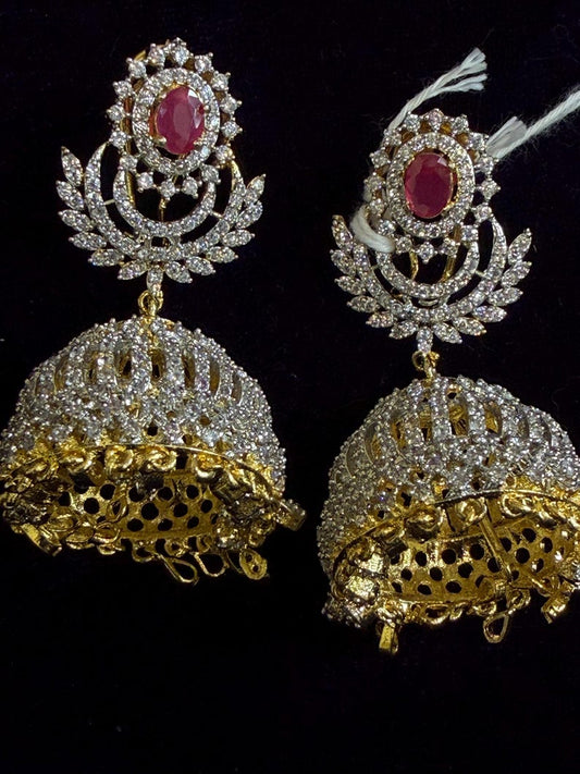 Diamond Earrings Bridal Jewelry Costume silver jewelry Alloy based Jewelry  - SHABURIS Fashion Jewelry