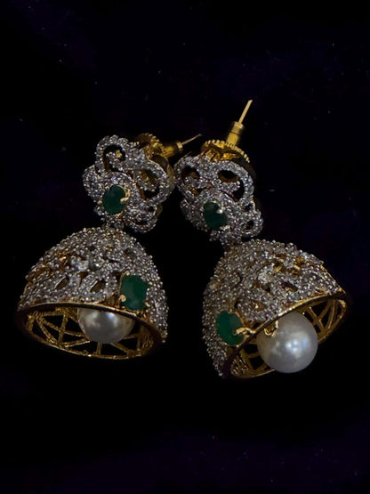 Diamond Earrings Bridal Jewelry Costume silver jewelry Alloy based Jewelry  - SHABURIS Fashion Jewelry