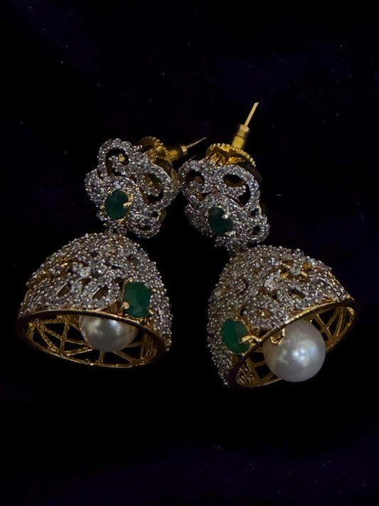 Diamond Earrings Bridal Jewelry Costume silver jewelry Alloy based Jewelry  - SHABURIS Fashion Jewelry