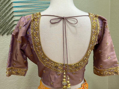 Maggam work Blouse for Saree –  Pink Blouse - Artisan Silk Blouse – Festive & Wedding Ethnic Wear