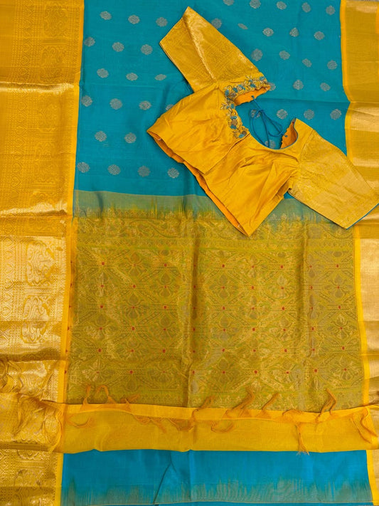 Paithani kanchi sarees patola saree Bandhini sarees Mangalgiri Gadwa mysore Silk Kalamkari sarees with stitched blouse