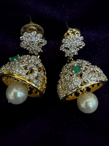 Diamond Earrings Bridal Jewelry Costume silver jewelry Alloy based Jewelry  - SHABURIS Fashion Jewelry