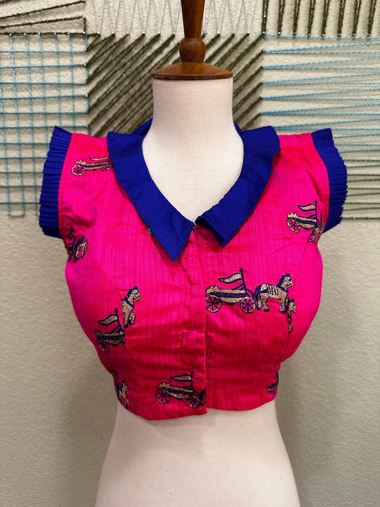Cocktail Blouse for Saree – Pattern Blouse- Artisan Silk Blouse – Festive & Wedding Ethnic Wear