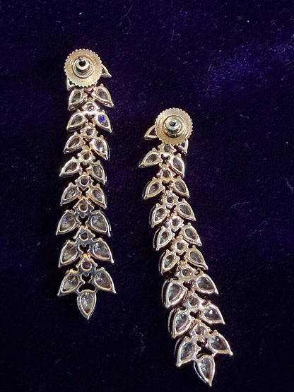 Diamond Earrings Bridal Jewelry Costume silver jewelry Alloy based Jewelry  - SHABURIS Fashion Jewelry