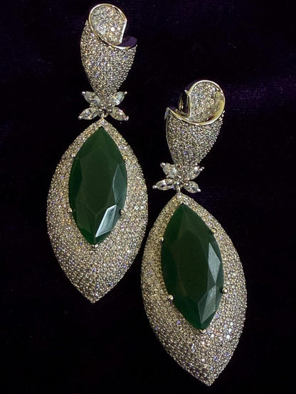 Diamond Earrings Bridal Jewelry Costume silver jewelry Alloy based Jewelry  - SHABURIS Fashion Jewelry