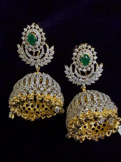 Diamond Earrings Bridal Jewelry Costume silver jewelry Alloy based Jewelry  - SHABURIS Fashion Jewelry