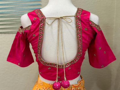 Maggam work Blouse for Saree – Pink Blouse- Artisan Silk Blouse – Festive & Wedding Ethnic Wear