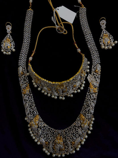 Diamond Necklace Bridal necklace Costume silver jewelry Alloy based Jewelry  - SHABURIS Fashion Jewelry