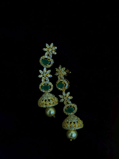Diamond Earrings Bridal Jewelry Costume silver jewelry Alloy based Jewelry  - SHABURIS Fashion Jewelry