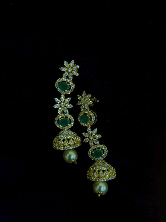 Diamond Earrings Bridal Jewelry Costume silver jewelry Alloy based Jewelry  - SHABURIS Fashion Jewelry