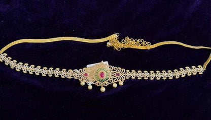 Diamond Vaddanam Bridal Vaddanam Costume silver jewelry Alloy based Jewelry  - SHABURIS Fashion Jewelry