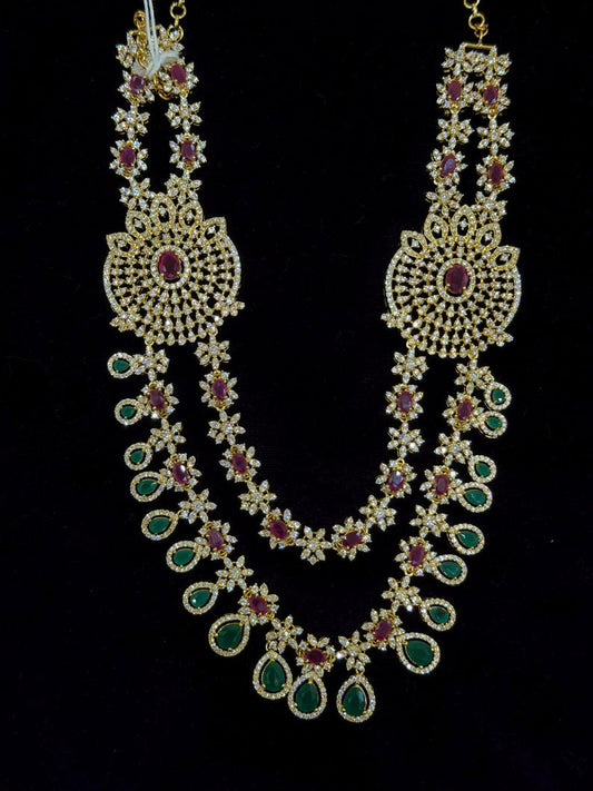 Diamond Necklace Bridal necklace Costume silver jewelry Alloy based Jewelry  - SHABURIS Fashion Jewelry