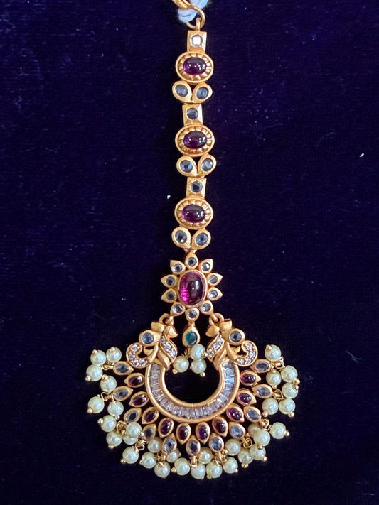 Diamond Maang tikka Bridal Jewelry Costume silver jewelry Alloy based Jewelry  - SHABURIS Fashion Jewelry