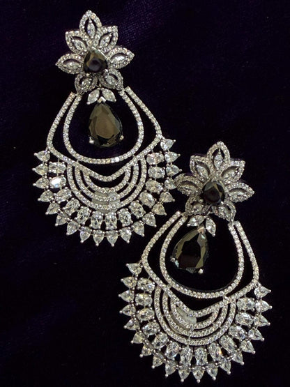 Diamond Earrings Bridal Jewelry Costume silver jewelry Alloy based Jewelry  - SHABURIS Fashion Jewelry