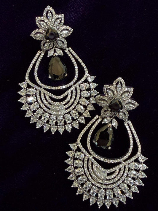 Diamond Earrings Bridal Jewelry Costume silver jewelry Alloy based Jewelry  - SHABURIS Fashion Jewelry