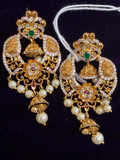 Diamond Earrings Bridal Jewelry Costume silver jewelry Alloy based Jewelry  - SHABURIS Fashion Jewelry
