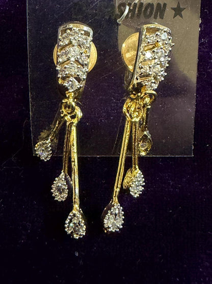 Diamond Earrings Bridal Jewelry Costume silver jewelry Alloy based Jewelry  - SHABURIS Fashion Jewelry