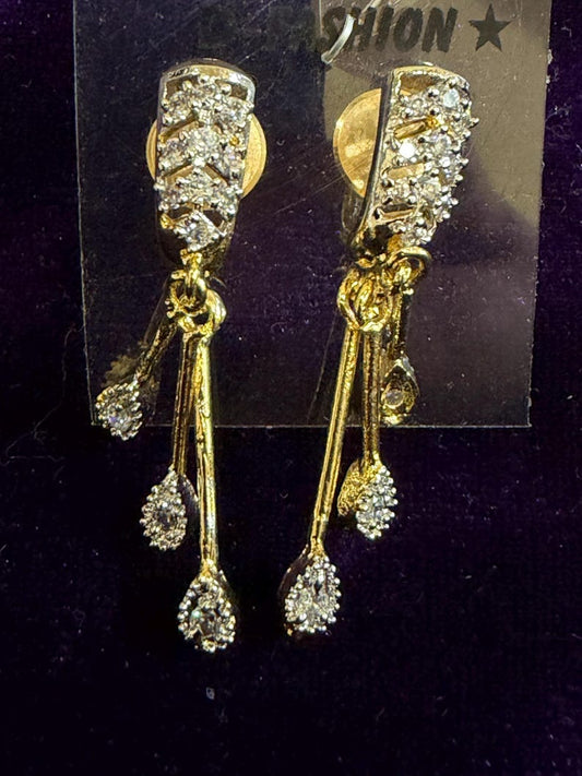 Diamond Earrings Bridal Jewelry Costume silver jewelry Alloy based Jewelry  - SHABURIS Fashion Jewelry