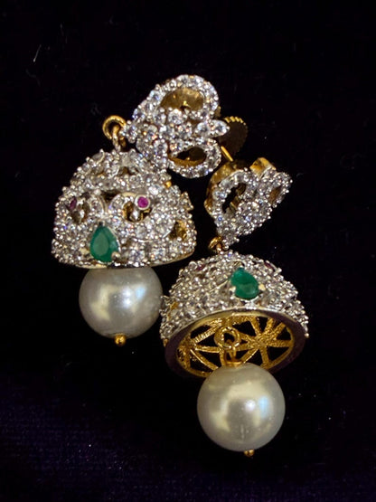 Diamond Earrings Bridal Jewelry Costume silver jewelry Alloy based Jewelry  - SHABURIS Fashion Jewelry
