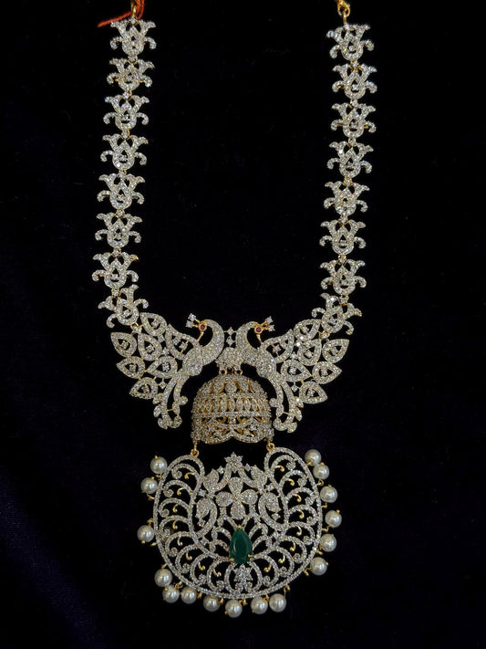 Diamond Necklace Bridal necklace Costume silver jewelry Alloy based Jewelry  - SHABURIS Fashion Jewelry
