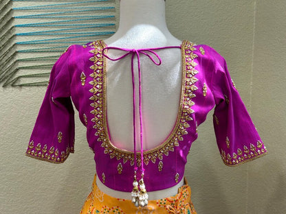 Maggam work Blouse for Saree –  Pink Blouse- Artisan Silk Blouse – Festive & Wedding Ethnic Wear